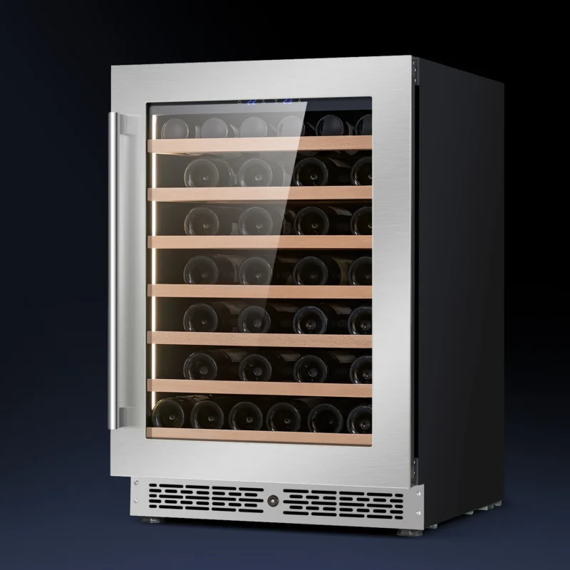 stainless steel + glass door wine cooler